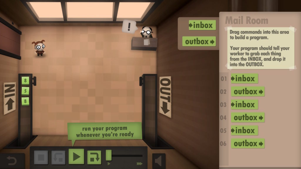 Human Resource Machine starts out simple enough