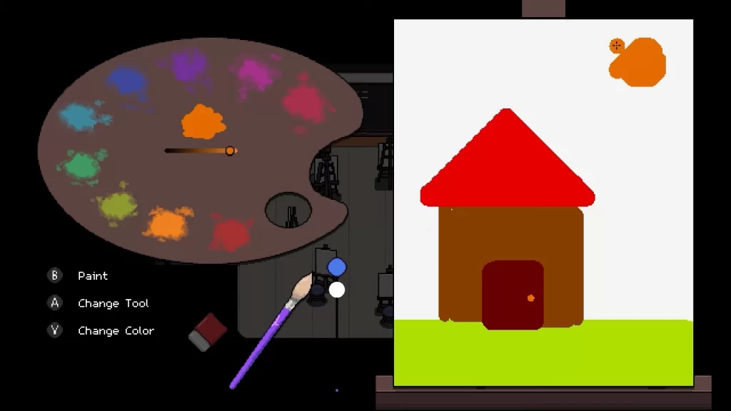 Painting minigame found in the upcoming release Moth Kubit.